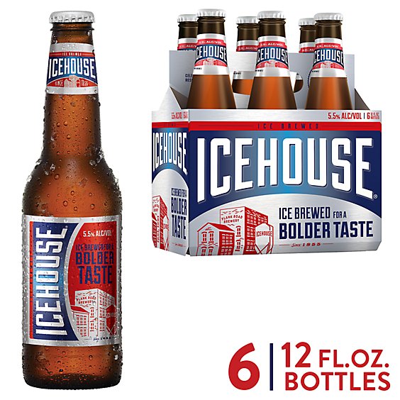 Icehouse Beer American Style Ice Lager 5.5% ABV Bottles - 6-12 Fl. Oz.