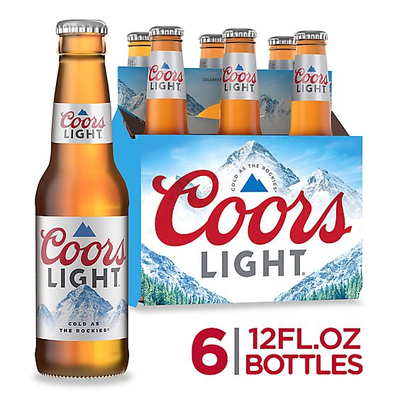 Coors Light American Style Light Lager Beer 4.2% ABV Bottles - 6-12 Fl. Oz.