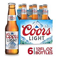 Coors Light Beer American Style Light Lager 4.2% ABV Bottles - 6-12 Fl. Oz. - Image 1