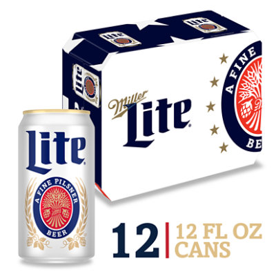 Miller Lite American Style Light Lager Beer 4.2% ABV Cans - 12-12 Fl. Oz. - Image 1