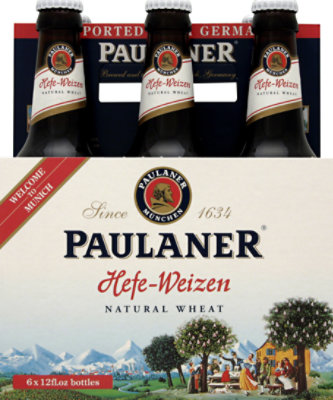 Paulaner Hefe-Weizen Beer Bottles - 6-12 Fl. Oz. - Image 1