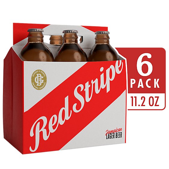 Red Stripe Lager Beer Bottles - 6-11.2 Fl. Oz.
