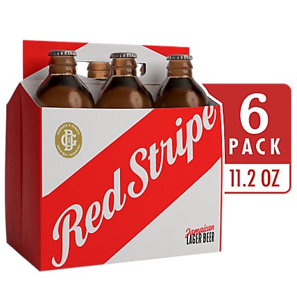 Red Stripe Lager Beer Bottles - 6-11.2 Fl. Oz. - Image 1