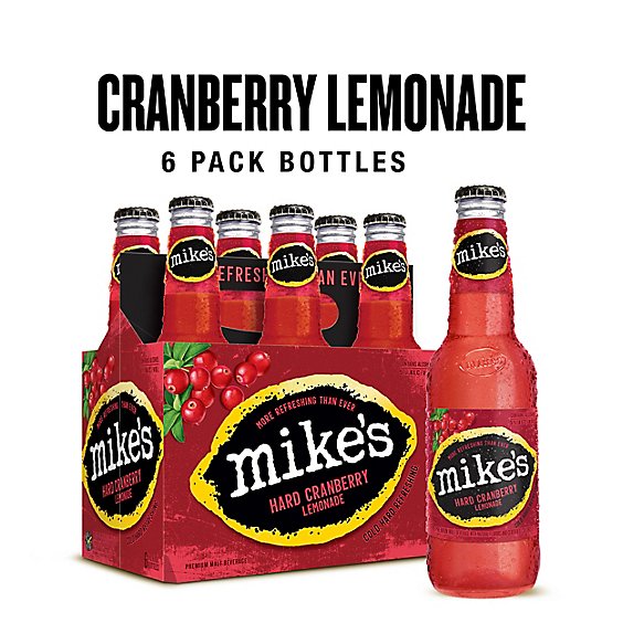 Mikes Hard Beverage Cool Hard Refreshing Lemonade Cranberry Passion Fruit Bottle - 6-11.2 Fl. Oz.