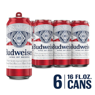 Budweiser Beer In Cans - 6-16 Fl. Oz.