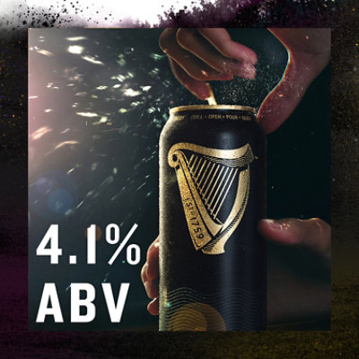 Guinness Draught Stout Beer 4.1% ABV Cans - 4-14.9 Oz - Image 5