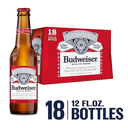 Budweiser Beer Bottles - 18-12 Fl. Oz. - Image 1