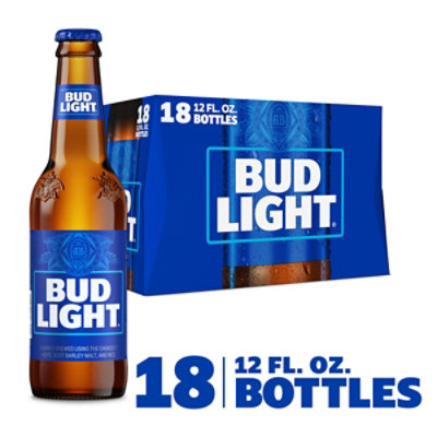 Bud Light Beer Bottles - 18-12 Fl. Oz.