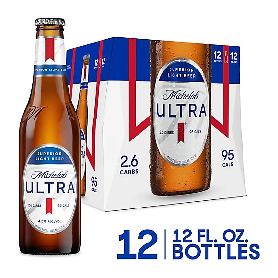 Michelob Ultra Light Beer Bottles - 12-12 Fl. Oz.
