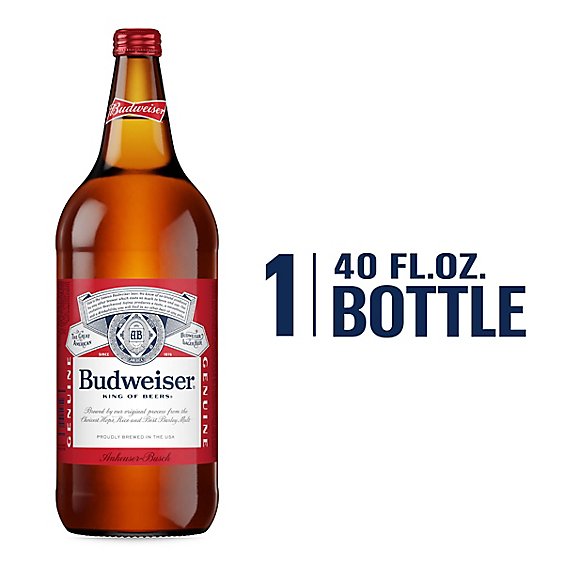 Budweiser Beer Bottle - 40 Fl. Oz.