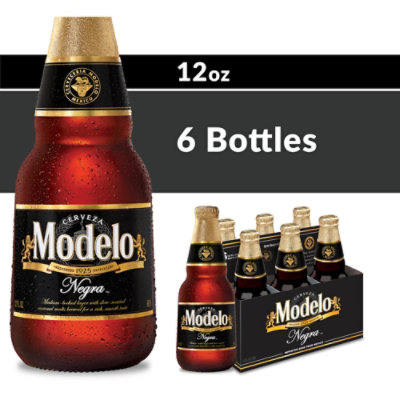 Modelo Negra Amber 5.4% ABV Lager Mexican Beer Bottle - 6-12 Fl. Oz. - Image 1