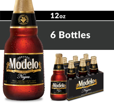 Modelo Negra Mexican Amber Lager Beer 5.4% ABV In Bottles - 6-12 Fl. Oz.