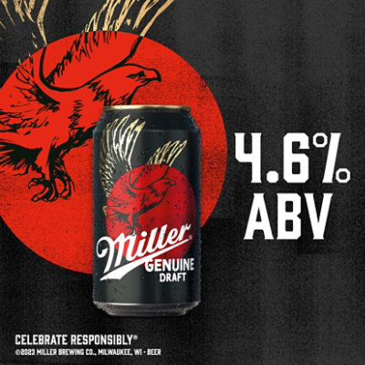 Miller Genuine Draft Beer Lager 4.6% ABV Can - 30-12 Fl. Oz. - Image 3