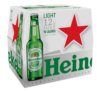 Heineken Light Lager Beer Bottles - 12-12 Fl. Oz.