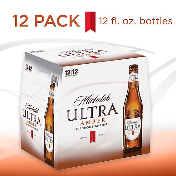 Michelob Ultra Amber Light Beer Bottles - 12-12 Fl. Oz.