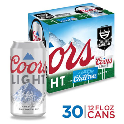 Coors Light Beer American Style Light Lager 4.2% ABV Cans - 30-12 Fl. Oz.