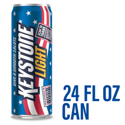 Keystone Light American Style Light Lager Beer 4.1% ABV Can - 24 Fl. Oz. - Image 1