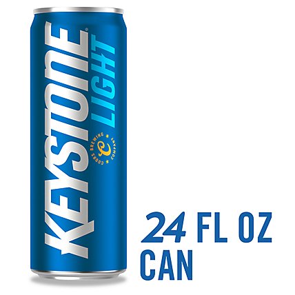 Keystone Light Beer American Style Light Lager 4.1% ABV Can - 24 Fl. Oz. - Image 1