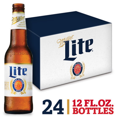 Miller Lite American Style Light Lager Beer 4.2% ABV Bottles - 24-12 Fl. Oz. - Image 1