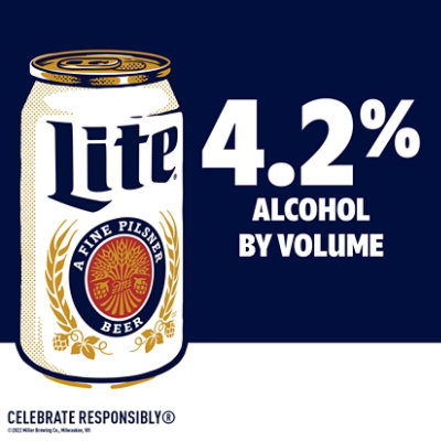 Miller Lite American Style Light Lager Beer 4.2% ABV Bottles - 24-12 Fl. Oz. - Image 3