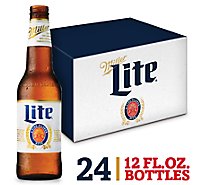 Miller Lite Beer American Style Light Lager 4.2% ABV Bottles - 24-12 Fl. Oz.