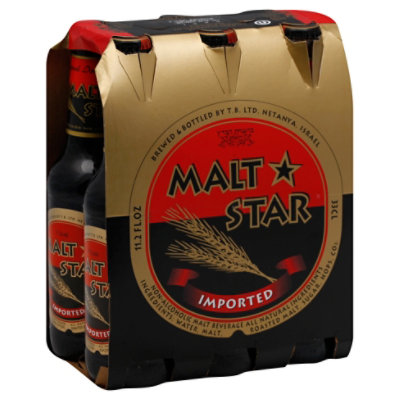 Malt Star Non-Alcoholic Beer Bottles - 6-11 Fl. Oz. - Image 1