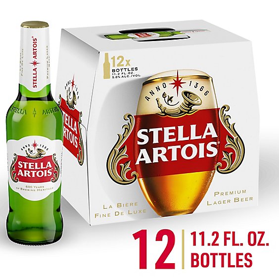 Stella Artois Lager In Bottles - 12-11.2 Fl. Oz.
