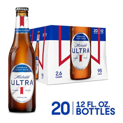 Michelob ULTRA Superior Light American Lager Beer in Bottles - 15 - 16 Fl. Oz. - Image 1