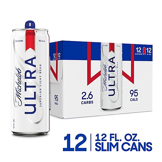 Michelob Ultra Light Beer Cans - 12-12 Fl. Oz.