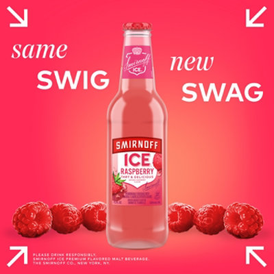 Smirnoff Ice Raspberry Malt Beverage 4.5% ABV In Bottles - 6-11.2 Oz - Image 5