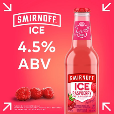 Smirnoff Ice Raspberry Malt Beverage 4.5% ABV In Bottles - 6-11.2 Oz - Image 3