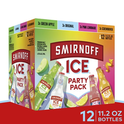 Smirnoff Ice Party Pack Variety Malt Beverage 4.5% ABV Bottles - 12-11.2 Oz