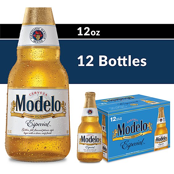 Modelo Especial Mexican Lager Beer Bottles 4.4% ABV - 12-12 Fl. Oz.