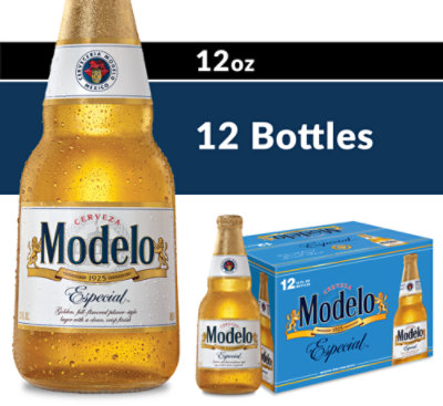 Modelo Especial Mexican Lager Beer 4.4% ABV In Bottles - 12-12 Fl. Oz.
