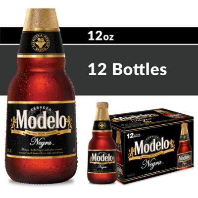 Modelo Negra Amber 5.4% ABV Lager Mexican Beer Bottle - 12-12 Fl. Oz. - Image 1