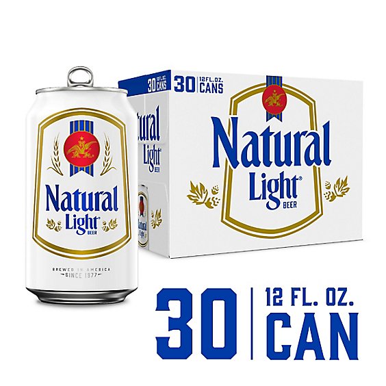 Natural Light Beer In Cans - 30-12 Fl. Oz.