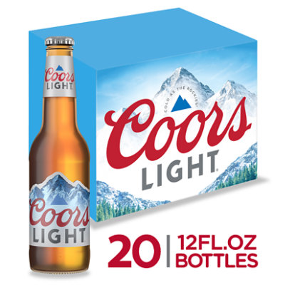 Coors Light American Style Light Lager Beer 4.2% ABV Bottles - 20-12 Fl. Oz. - Image 1