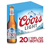 Coors Light Beer American Style Light Lager 4.2% ABV Bottles - 20-12 Fl. Oz.