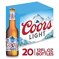 Coors Light Beer American Style Light Lager 4.2% ABV Bottles - 20-12 Fl. Oz. - Image 1