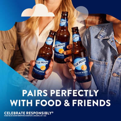 Blue Moon Belgian White Craft Belgian Style Wheat Ale Beer 5.4% ABV Bottles - 6-12 Fl. Oz. - Image 4