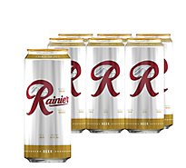 Rainier Beer Lager Cans - 6-16 Fl. Oz.