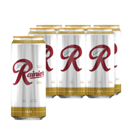Rainier Beer Lager Cans - 6-16 Fl. Oz.