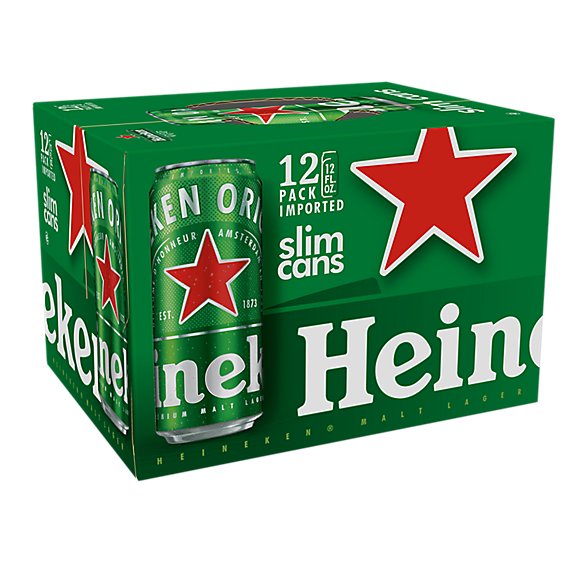 Heineken Original Lager Beer Cans - 12-12 Fl. Oz.