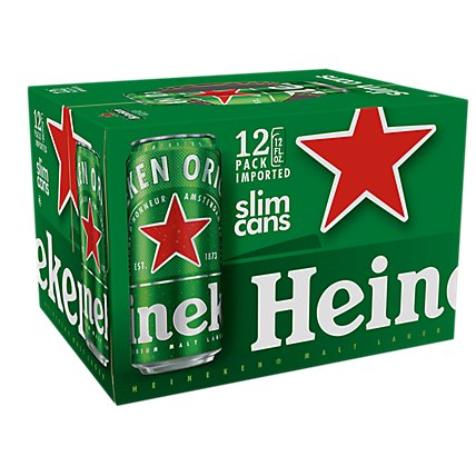 Heineken Original Lager Beer Cans - 12-12 Fl. Oz. - Image 1