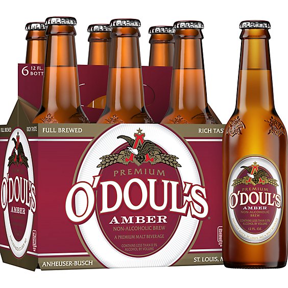 O'Doul's Premium Amber Non Alcoholic Beer Bottles - 6-12 Fl. Oz.