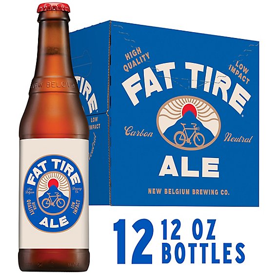 New Belgium Brewing Fat Tire Ale Beer 5.2% ABV Bottles - 12-12 Fl. Oz.