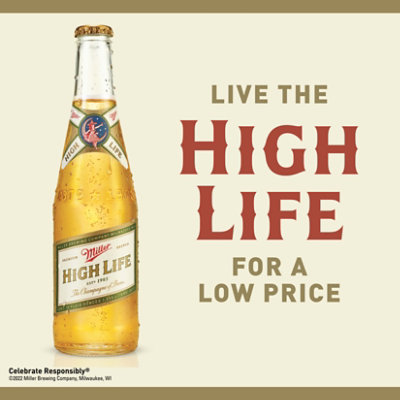 Miller High Life Beer American Style Lager 4.6% ABV Bottles - 18-12 Fl. Oz. - Image 4