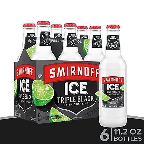 Smirnoff Ice Triple Black Bottles - 6-11.2 Fl. Oz.