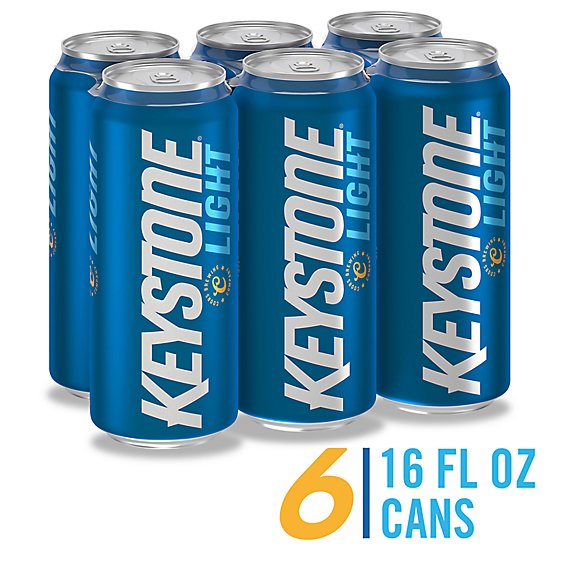 Keystone Light American Style Light Lager Beer 4.1% ABV Cans - 6-16 Fl. Oz.