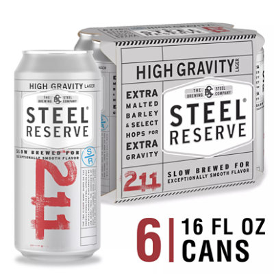 Steel Reserve High Gravity American Style Specialty Lager Beer 8.1% ABV Cans - 6-16 Fl. Oz. - Image 1